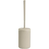 Beyaz-Siyah-Bej &Ccedil;izgili L&uuml;ks Tuvalet Fır&ccedil;ası Seti &ndash; 30 cm Uzunluk | Modern, Şık ve Dayanıklı Banyo Aksesuarı | Kaymaz, Hijyen
