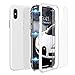 Produktbild CE-Link iPhone X Hülle with iPhone X Panzerglas, Hardcase 2 in 1 Handyhülle 360 Magnetisch Hard Full Body Macaron Schutzhülle Bumper - Weiß