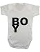 BOY Stacked Text Cute Funky Unusual Statement Baby Bodysuit Babygrow Vest