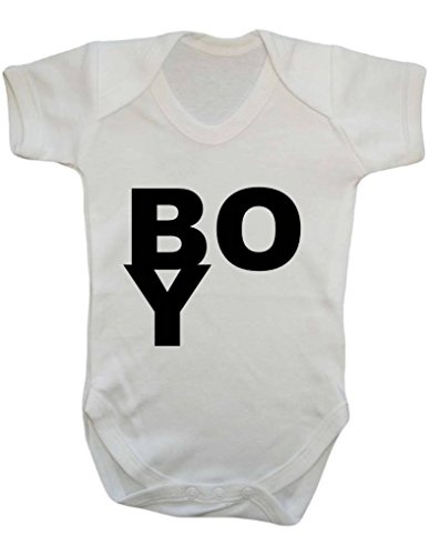 BOY Stacked Text Cute Funky Unusual Statement Baby Bodysuit Babygrow Vest