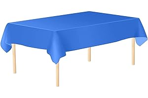 TRIMMING SHOP 1 Piece Royal Blue Tablecloth Disposable Plastic Table Cover Waterproof Wipe Clean 54" x 108" Rectangle Table Cloths for Baby Shower Wedding Birthday Christmas Party Home Table Decorations