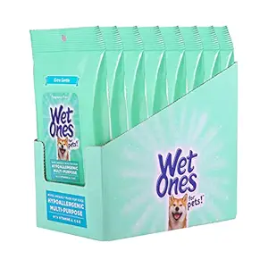 Wet Ones for Pets Multi-Purpose Dog Wipes with Vitamins A, C + E, No Fragrance Dog Wipes for All Dogs Wipes with Wet Lock Seal- 240ct Wipes Total
