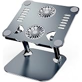 Daytona ST-801 &Ccedil;ift Fanlı Al&uuml;minyum Katlanabilir Laptop Diz&uuml;st&uuml; Bilgisayar Macbook Standı (Koyu Gri)