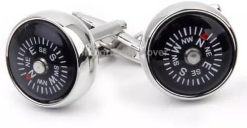 Holmes of London Novelty Real Working Compass Cufflinks Mens Silver Shirt Wedding With Free Gift Box
