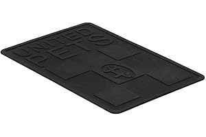 UNITED PETS Mustafà Tappetino Sottociotola di Design per Cani e Gatti, Made in Italy, Tappetino per Ciotola, Antiscivolo, Nero, M