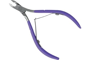 2EASY - Cuticles Nipper tronchesino tagliaunghie di precisione - tronchesino professionale per cuticole in acciaio inox - manicure mani e pedicure piedi - unghie incarnite (Viola)