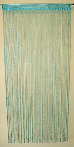 AeMBe – Fadenvorhang Fadengardine Türvorhang – 100cm X 200cm – Turkus / Glitter – Höchste Qualität - 2