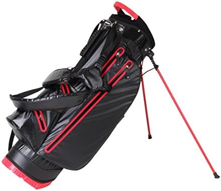 ULTRA LITE WATERPROOF GOLF STAND BAG DRY POCKETS LIFT HANDLE ONLY 4.4 LBS! 4 COLORS AVAILABLE (Black/Red)