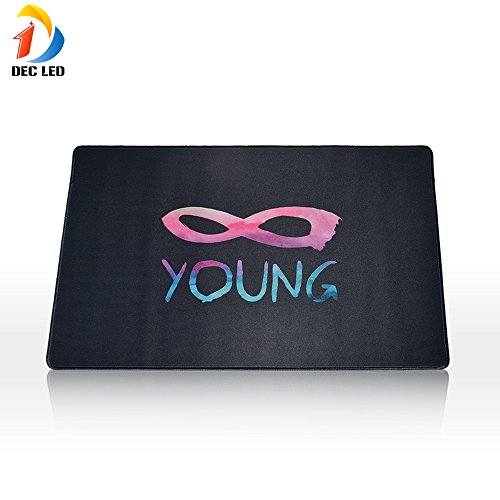 DEC LED Extended Gaming Mouse Pad Large Size ( 600x400x1.5mm ) Water-Resistant Mouse Mat with Non-slip Rubber Base, Special-Textured Surface, Laser &amp; Optical Mouse Compatible - Masquerade mask and young