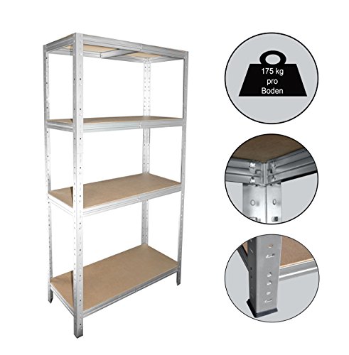 Steckregal 155x110x40 cm verzinkt 4 Böden Kellerregal Metallregal Regal Regalsysteme Lagerregal