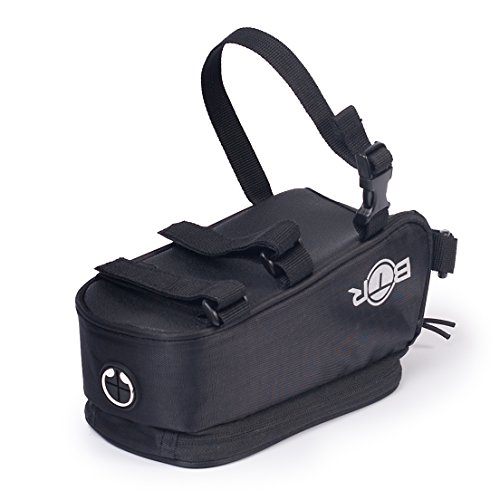 BTR Fahrradtasche und Handy-Halterung – wasserabweisende Fahrradtasche. Schwarz fahrradrahmentasche. Neue verbesserte Edition, geeignet für ALLE Fahrradtypen - 5