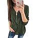 Produktbild KingProst-Herbst Langarmshirt Damen V Ausschnitt Oberteil Elegant Spitze Top Blusen Langarm Locker Hemd Tunika Mit ReißVerschluss Gürtel