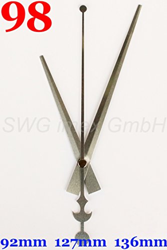 Quarz Uhrwerk Schleichendes Flüsterleises lautlos kein Ticken Uhrzeigerset Zeiger Reparatur 98 (gewindelänge: 14 mm, silber) - 2