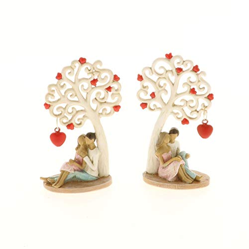 Preisvergleich Produktbild Publilancio srl 4 STK Gioia Paar Braut des Lebens Herzen rot 10 cm Bonboniere