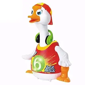 FunBlast Smart Dancing & Interactive Swing Goose Toy with Music & Flashing Lights, Flexible Walking Action Toys (Red)