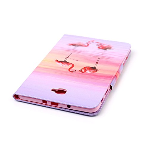 Samsung Galaxy Tab A 10.1 T580 Ledertasche Smart Cover,Samsung Galaxy Tab A T580 Hülle,Ekakashop Ultradünn Fashion Bunt Zwei Flamingos Muster Painting Flip Cover im Bookstyle Kunstleder Schutzhülle Magnetverschluss PU Leder Schale Ständer Hülle Case TPU Innere Tasche Etui mit Magnetverschluss Wallet Kreditkarte Card Holder Slot für Samsung Galaxy Tab A SM-T580 SM-T585 10.1 Zoll + 1x Kostenlos Ständer (Farbe zufällig) - 8