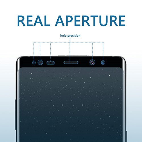 Protector de Pantalla Galaxy Note 8  Aonsen  2 Pack  3D Curvado Full Coverage Cristal Templado Protector de Pantalla  Anti-rasgu  os HD Vidrio Templado Protector para Samsung Galaxy Note 8 - Negro