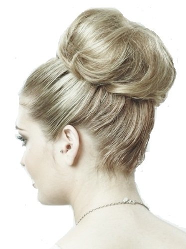 SUPER BUN - BIG STYLED 30% LARGER "AIRLINE STEWARDESS" BUN - 60's LOOK - IN DARK BLONDE MIX