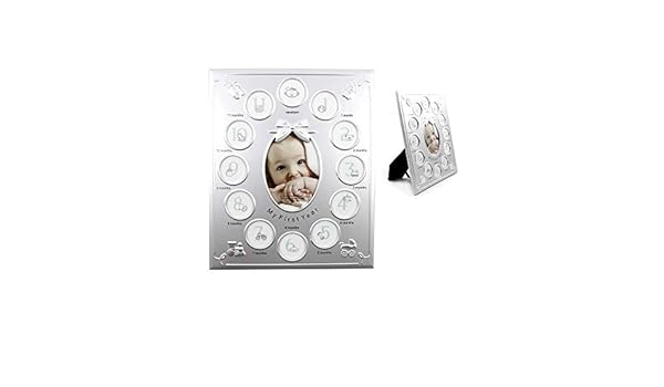 Takestop Cadre Photo Pour Premiere Annee De Bebe 12 Mois 29 2 X 24 2 Cm Pour Bebe Fille Avec Table Photo Grand Format 8 9 X 12 7 Cm Petite Photo 4 4 X 4 4 Cm