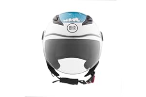 Casco Moto Bambino Demi-Jet, BHR 838 CHILDREN, Casco Scooter per Bambini/Bambine Omologato ECE 22.06, Visiera Antigraffio e Sgancio Micrometrico, Sea, S