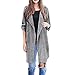 Produktbild Damen Mantel Jacken Winterjacke Wintermantel Parkajacke Lange Frauen Mantel Parka Jacke Vorne offen Outwear Steppjacke Oberbekleidung Trenchcoat Elecenty (Hellgrau, M)