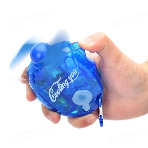 BestOfferBuy Mini Ventilator Wasser Sprühend Kühl Batterie Betrieben Blau - 4