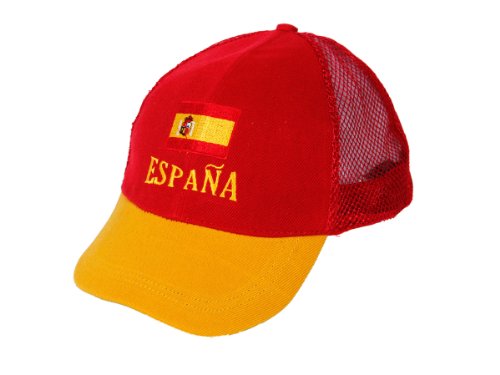 Download Cappellino regolabile per tifosi di calcio, colori diversi delle nazionali di calcio ultra mondiali europei con scritta paese base cap coppa bandiera paese, wm caps:Spagna_4