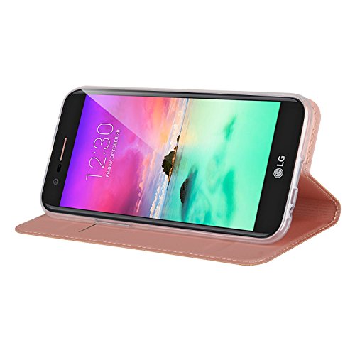 LG K10 2017 Hülle, IVSO Hohe Qualität Advanced Shock Absorption Technology Case Folio Tasche Cover für LG Mobile K10 (2017) Smartphone (Für LG Mobile K10 (2017), Rose Gold)