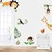 Produktbild HCFKJ 2017 Mode Wandtattoo Kinderzimmer Wandsticker Süße Tiere Giraffe Affe Löwe Zoo