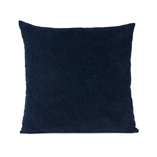 Baibu Einfach Dekorativ Sofa Kissenbezug Kissenhülle mit verdecktem Reißverschluss aus Kord in 10 modernen Farben und 6 Größen 80x80cm Dunkel Blau