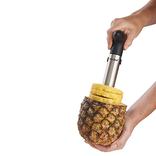 VonShef 3 in 1 Ananasschäler, Ausstecher & Schneider – Edelstahl - 5