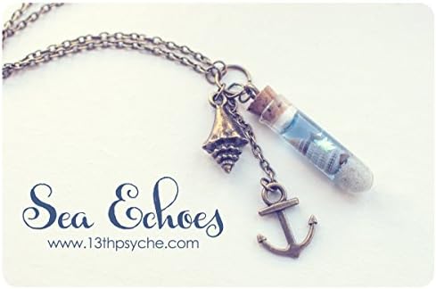 Ocean Glass bottle necklace. Shell in a Bottle necklace. Vial necklace with Shells Sea bottle, gifts for women, nautical necklace romantic