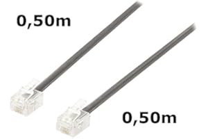DITM® Cordon Téléphone ou ADSL RJ11 mâle vers RJ11 mâle - Noir - 0,50 m