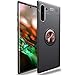 Produktbild WATACHE Galaxy Note 10 Hülle, Slim Fit Hochleistungs-Schutzhülle aus weichem TPU mit Metall-Fingerringhalterung für das Galaxy Note 10 (Schwarz+Roségold)