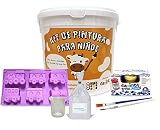 Para mayores de 3 años. MOLDEARTEBABY UN RECUERDO INOLVIDABLE Kit de Pintura para Niños Temperas de Carioca, Molde Silicona, Pinceles, Yeso y Medidor Incluidos - Regalo Original para Cumpleaños y Fiestas.