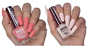 Miss Nails No Toxic Free Long Lasting Sugar Matte Nail Polish Combo (8 ml) (Sweet Nude & Noisy Girl)