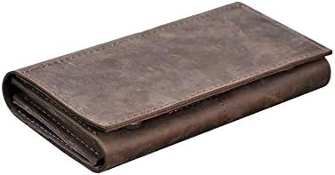Leather wallet big for men. Handmade genuine leather wallet. Travel case brown