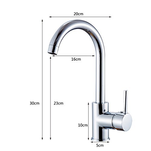 Timaco Wasserhahn Küche Küchenarmatur Wasserhahn Küche Spültischbatterie Waschbeckenarmatur Chrom - 4