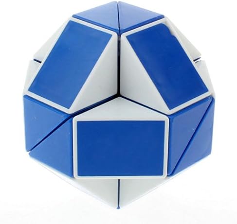 EASYTAR 24 Parts Foldable Color Magic Snake Cube Jigsaw Puzzle Cube Toy Color White With Blue