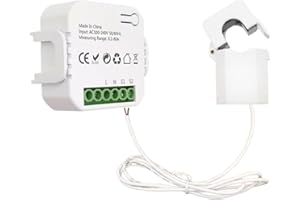 IRFORA Tuya ZigBee Single Phase Clamp 80A Energy Meter Mobilephone APP Control Current Transformer Electricity Statistics Monitor Home Automation Device Compatible with Home for Voice Control