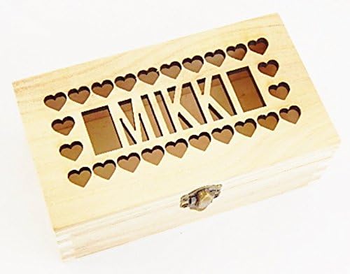 Wooden Heart shape Trinklet personalised name medium size storage box suit birthday wedding favor anniversaries new born births