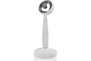 HERCHR Dosatore per macchine da caffè, Cucchiaio Dosatore Caffe per Macchina Espresso con Tamper, in Acciaio Inox, Multifunzione per Misurazione Proteine, cacao, tè, 14.5cm/5.7inch