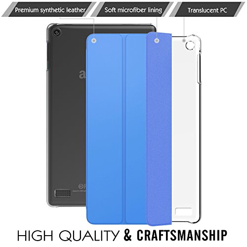 MoKo Hülle für All-New Amazon Fire 7 Tablet (7 Zoll – 7. Generation, 2017 Modell) – Ultra Slim Lightweight Schutzhülle Smart Cover Case mit Auto Sleep/Wake up Funktion, Standfunktion für das neue Fire 7 2017, Blau - 3