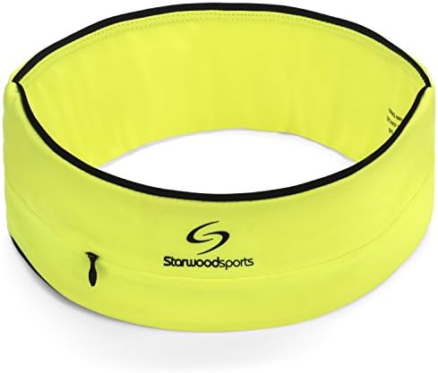 Running Belt Waist Pack Belt - No Uncomfortable Buckles or Straps Unlike Most Runners Belts - Fitness Belts - Hydration Belts - Great for Carrying Phones, Keys or Cards - Suitable for Men and Women (Neon Yellow, X-Large / 36" - 41")