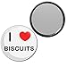 I Love Biscuits - 77mm Round Compact Mirror