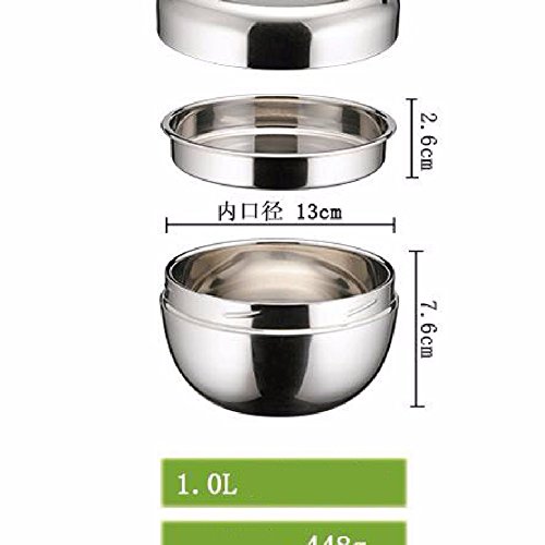 KHSKX 304 stainless steel double-layer lunch boxes, student fashion insulation lunch boxes, cute creative lunch box,1.0L,C