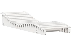 vidaXL Chaise Longue, Transat de Patio, Lit de Repos de Jardin, Bain de Soleil Piscine Terrasse Balcon, Moderne, Blanc Bois Massif de Pin
