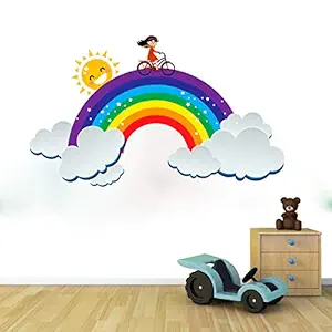 VCREATE DECOR Rainbow Wall Sticker & Dceal (PVC Vinyl,Size-58 cm X 35 cm)