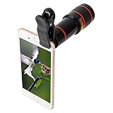 Lente de cámara para teléfono, telescopio universal de alta calidad con enganche extraíble, zoom de 12 aumentos, enfoque manual, para smartphones, tablets y otros dispositivos móviles