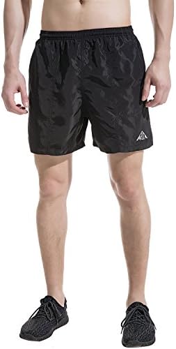 Akula Men's Athletic Shorts Bathing Swim Trunks Quick Dry Surfing Beach Shorts with Pockets Black Size 2XL